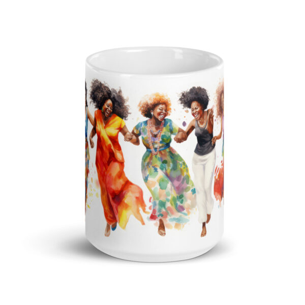 Happy Sistas White glossy mug - Image 3